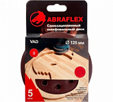 Диск шлифовальный 5 шт, 125 мм, Р180, 8 отверстий, на липучке Velcro Abraflex